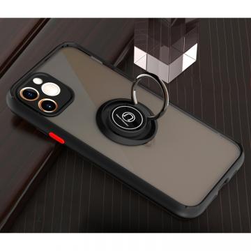 Coque TPU Mate Magnétique avec Bague Support pour Samsung Galaxy A21s Noir